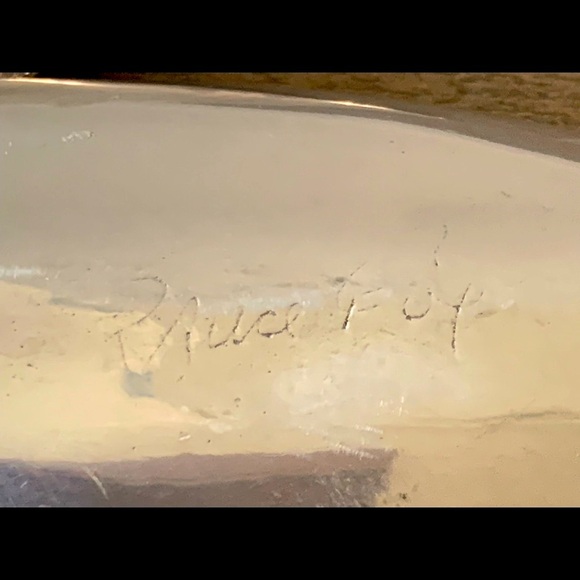 1970s Banana Leaf serving dish tray signed Bruce Fox - Picture 6 of 8